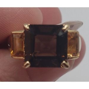 Dravite Tourmaline Ring Gold Electroplate Size 6